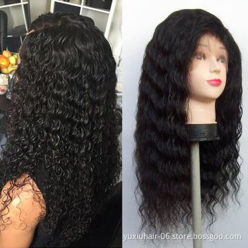 Deep wave Lace Front Wigs Cuticle aligned Hair Natural color Brazilian Human hair wigs Full lace wig for black women
